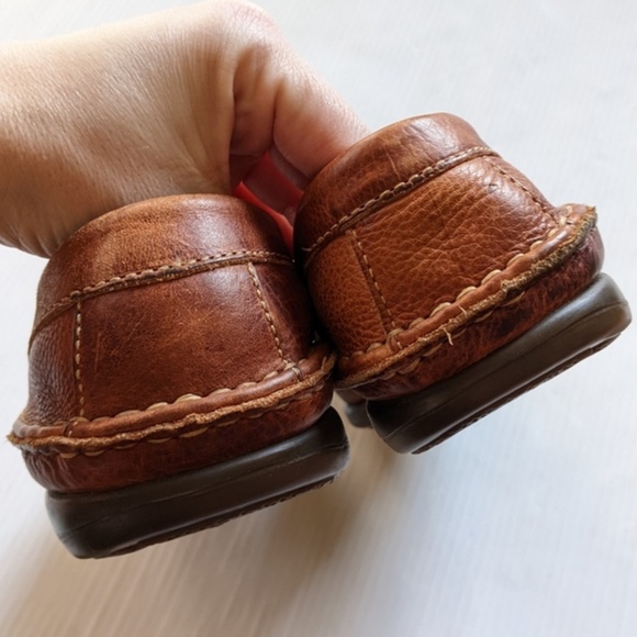 JOHNSTON & MURPHY brown leather slip-on loafers - Picture 3 of 10
